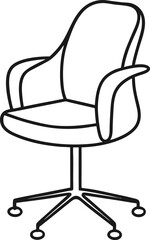 Wall Mural - office chair illustrated in continuous line art style for minimalist interior design concepts modern