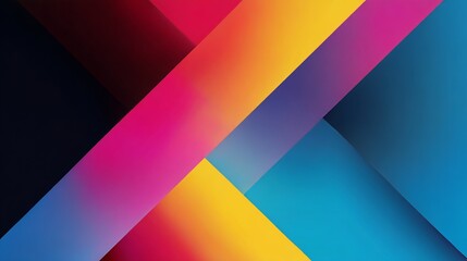 Poster - Vibrant geometric layering with dynamic gradient of color spectrum art