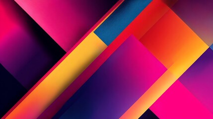 Poster - Abstract geometric background with vibrant color gradients and dynamic angles