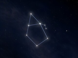 Wall Mural - auriga constellation in the night sky isolated. stars connected by lines in space. astrological imag