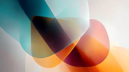 Poster - Abstract shapes overlapping in calming hues, a gradient color composition