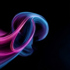 Poster - Ethereal Abstract Wave: Dynamic Flow of Vivid Colors on a Dark Background