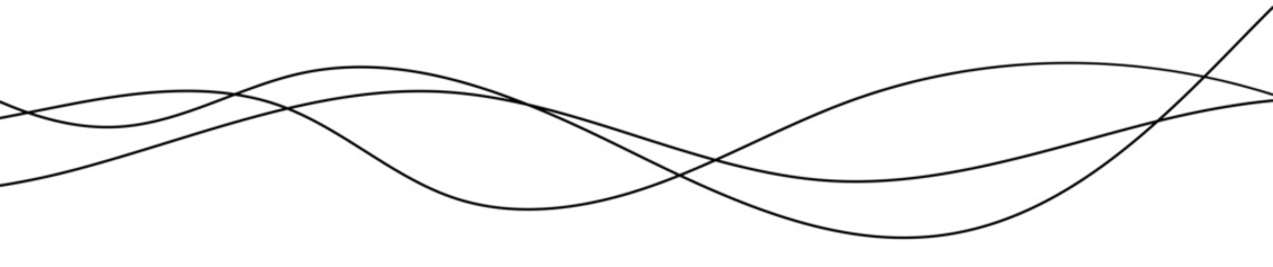 Poster - Thin curved wavy lines