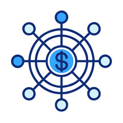 Poster - Global Finance Network Icon Representing International Financial Connectivity and Digital Transactions