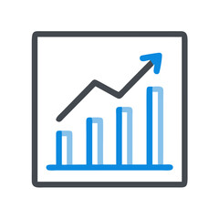 Aufkleber - Graph with Growth Arrow Icon Representing Business Progress and Performance Increase