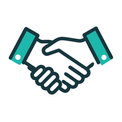 Aufkleber - Handshake Business Agreement Icon Representing Partnership, Collaboration, and Professional Deal