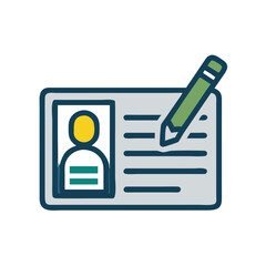 Poster - Identification Card with Pen Icon Representing Personal Information and Document Authorization