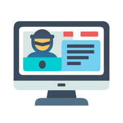 Aufkleber - Identity Theft on Monitor Icon Representing Cybersecurity Breach and Personal Data Compromise