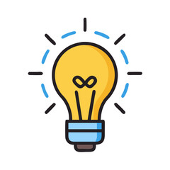 Poster - Light Bulb Idea Concept Icon Representing Innovation, Creativity, and Bright Thinking