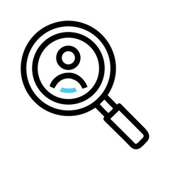 Poster - Magnifying Glass User Search Icon Representing Profile Lookup and Identity Verification