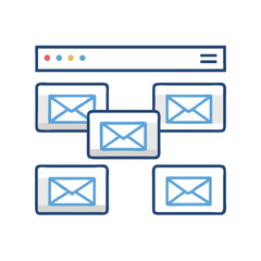 Poster - Multiple Email Browser Tabs Icon Representing Email Management and Multi-tasking