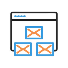 Poster - Multiple Email Browser Tabs Icon Representing Email Management and Multi-tasking