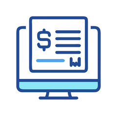 Fototapete - Online Invoice Receipt Display Icon Representing Digital Billing and Payment Confirmation