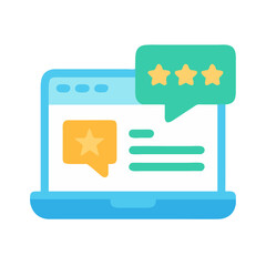 Aufkleber - Online Review and Comment Dashboard Icon Representing Customer Feedback and Ratings