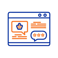 Aufkleber - Online Review and Comment Dashboard Icon Representing Customer Feedback and Ratings