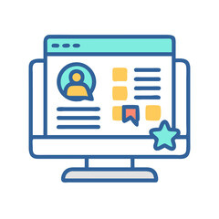 Aufkleber - Online Review and Comment Dashboard Icon Representing Customer Feedback and Ratings