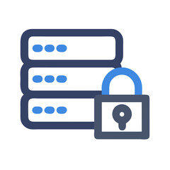 Aufkleber - Secure Server with Lock Icon Representing Data Protection and Cybersecurity