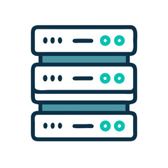 Aufkleber - Server Stack Data Storage Icon Representing Data Management and Network Storage