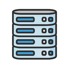 Aufkleber - Server Stack Data Storage Icon Representing Data Management and Network Storage