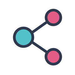 Fototapete - Share Connection Network Icon Representing Data Sharing and Online Connectivity