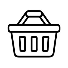 Poster - Shopping Basket Outline Icon Representing Retail Shopping and Product Selection