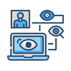 Poster - Surveillance and Privacy Monitoring Icon Representing Security and Data Protection