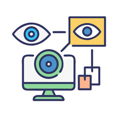 Poster - Surveillance and Privacy Monitoring Icon Representing Security and Data Protection