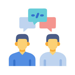 Fototapete - Two Person Communication Icon Representing Interaction, Conversation, and Dialogue