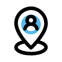 Aufkleber - User Location Pin Marker Icon Representing Geographical Position and Mapping