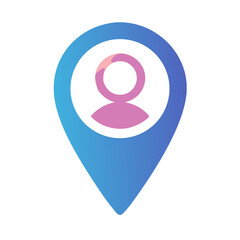 Aufkleber - User Location Pin Marker Icon Representing Geographical Position and Mapping