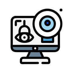 Poster - Webcam Surveillance Monitoring Icon Representing Security and Real-Time Video Surveillance