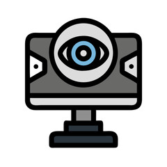Poster - Webcam Surveillance Monitoring Icon Representing Security and Real-Time Video Surveillance