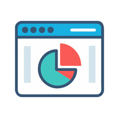 Aufkleber - Website Analytics with Pie Chart Icon Representing Data Insights and Performance Metrics