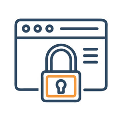 Fototapete - Website with Cybersecurity Lock Icon Representing Data Protection and Secure Online Access