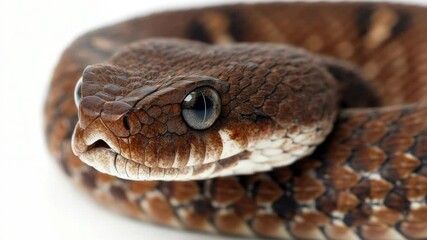 Poster - A close-up shot of a snake on a white surface