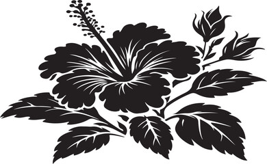 Naklejka na meble hibiscus flower silhouette icon isolated on a white background