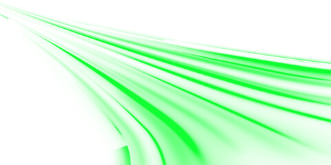 Wall Mural - png bright car beam on colorful city background with speed blur, motion curve and green trail streak