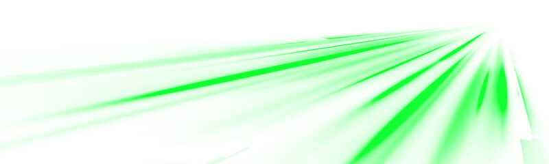 Wall Mural - png bright car beam on colorful city background with speed blur, motion curve and green trail streak