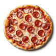 © GfxAkash - Classic pepperoni pizza with crispy crust, mozzarella cheese, pepperoni slices, and tomato sauce on white background