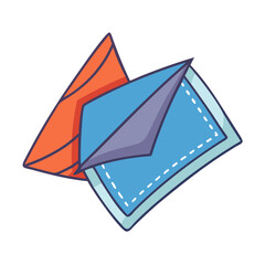 Poster - Illustration of colorful origami paper folded artfully for creative diy paper crafts project