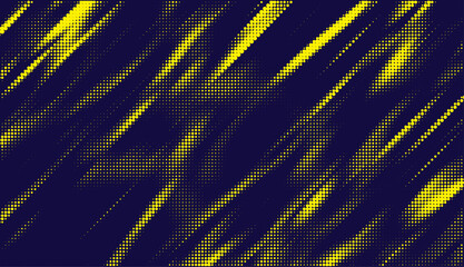 Poster - Abstract background with yellow dots. Grunge halftone geometric background. Halftone triangular retro 80s pattern. Minimal style retro dynamic wallpaper.