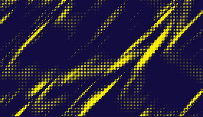 Poster - Abstract background with yellow dots. Grunge halftone geometric background. Halftone triangular retro 80s pattern. Minimal style retro dynamic wallpaper.