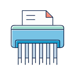 Leinwandbilder - Illustration of paper shredder document security data destruction confidential shredding machine office tool