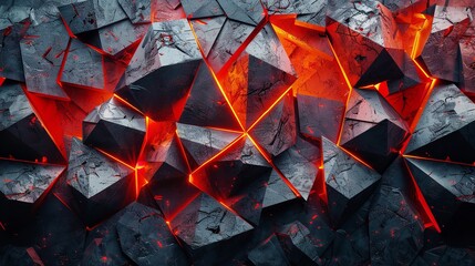 Poster - Dynamic and colorful polygonal patterns, great for contemporary and tech-themed visuals