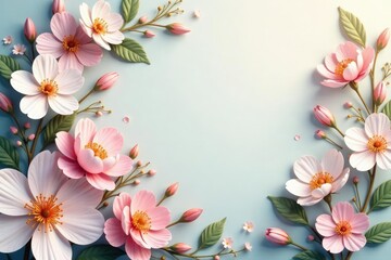 Wall Mural - Subtle pastel floral tapestry, delicate design, soft focus, serene, botanical, subtle