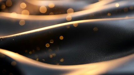 Poster - Shimmering abstract waves with golden sparkle and motion