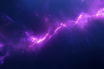 glowing cosmic energy flow with purple and blue nebula in deep space