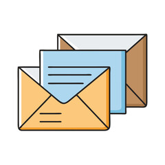 Poster - Mail envelope message communication letter correspondence email sending receiving concept graphic design
