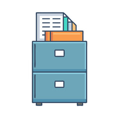 Leinwandbilder - Illustration of a filing cabinet with documents files and folders office organization and storage system