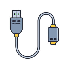 Leinwandbilder - Illustration of usb cable connector cord wire connection technology data transfer device accessory